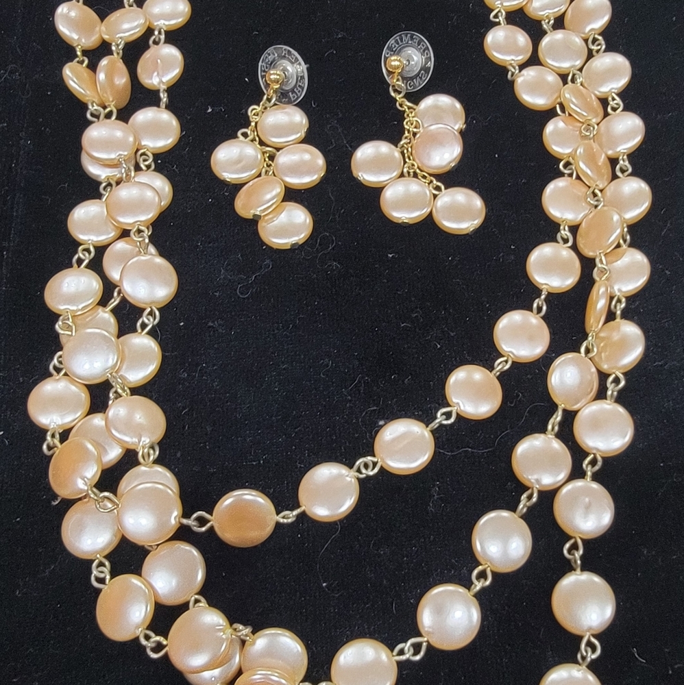 Cute pink necklace and earring set